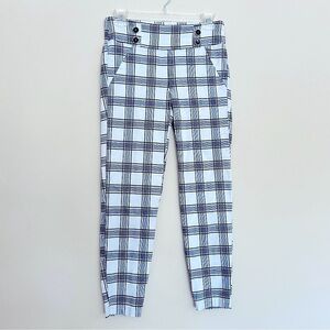 Soho Apparel Women's Plaid Pants in Black and White